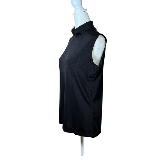 VTG Y2K Carolyn Strauss Slinky Knit Basic Black Minimalist Sleeveless Top USA S - Picture 6 of 8
